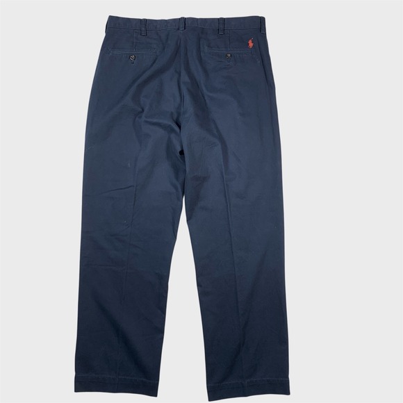 Polo by Ralph Lauren Pants Mens 35x30  Blue Cotton Preston Chino Trousers Preppy - Picture 3 of 13